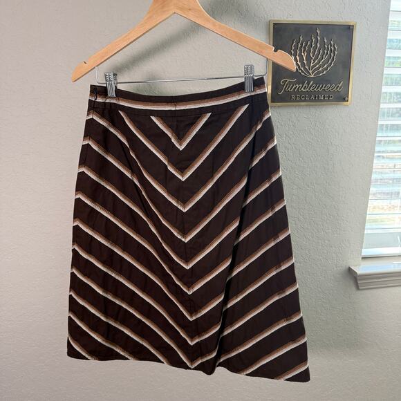 Women's Banana Republic Brown‎ A-Line Skirt with Ribbon Detailing Size 4 - Picture 7 of 10